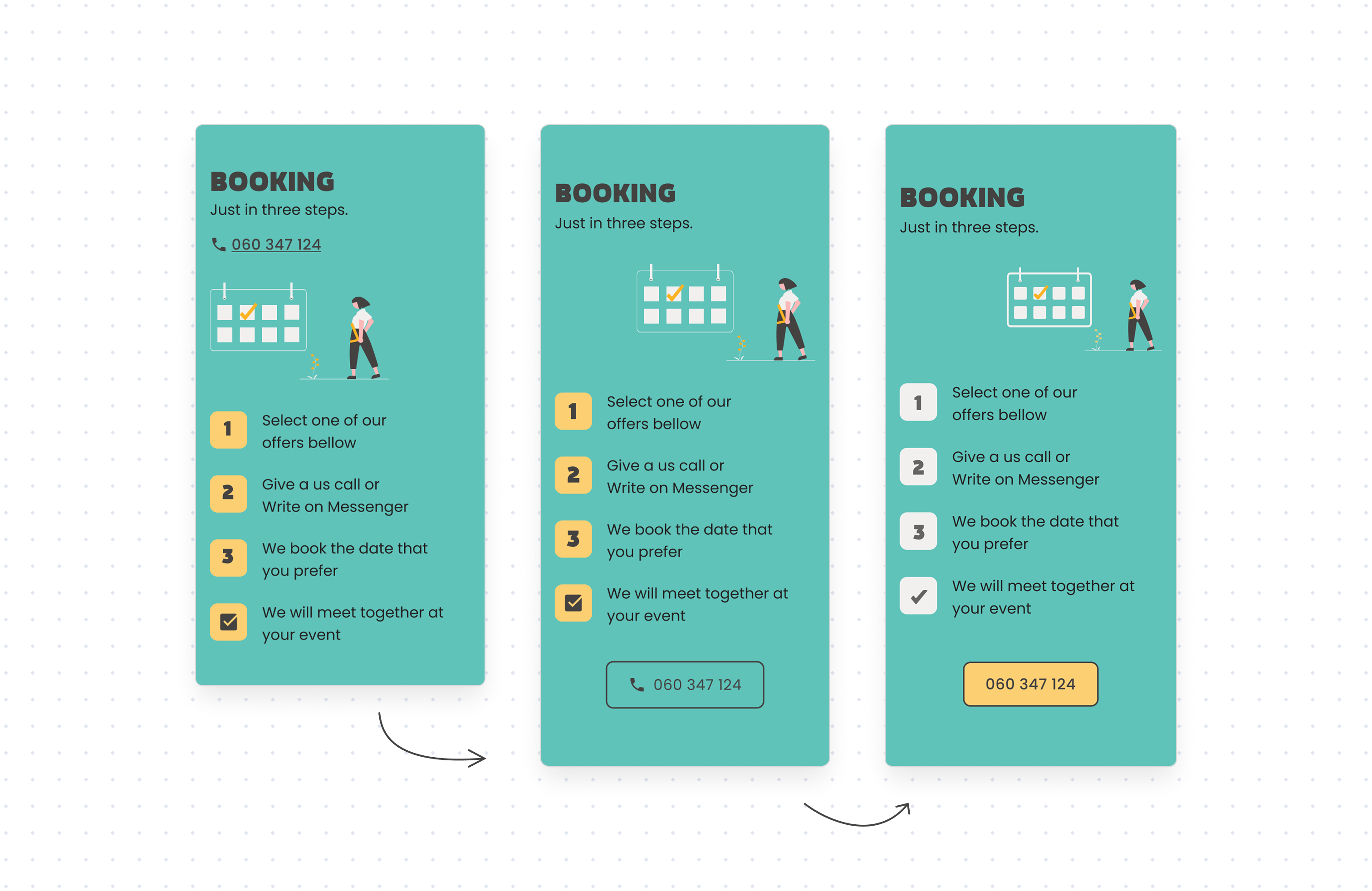 Image showing the mobile booking visual interface imptovements.